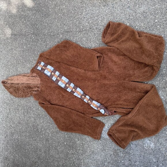 Star Wars Adult Chewbacca Hooded Fleece Onesie Pajamas Costume Cosplay Large - Picture 6 of 10